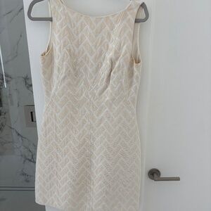 Ted Baker London Lelli textured shift dress in cream